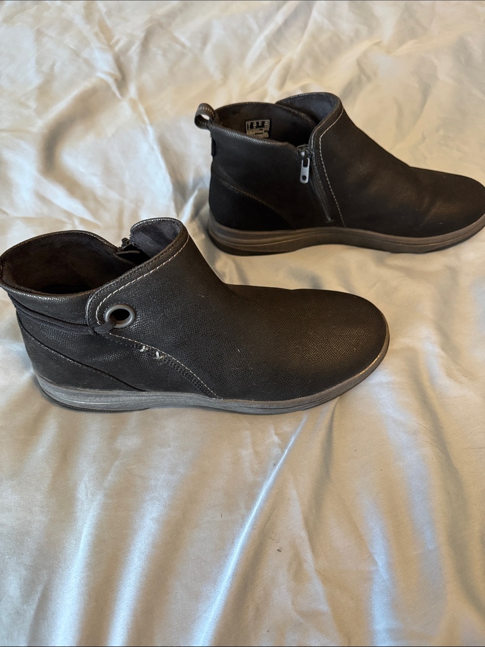Clarks Black Kids Ankle Boots with Side Zip